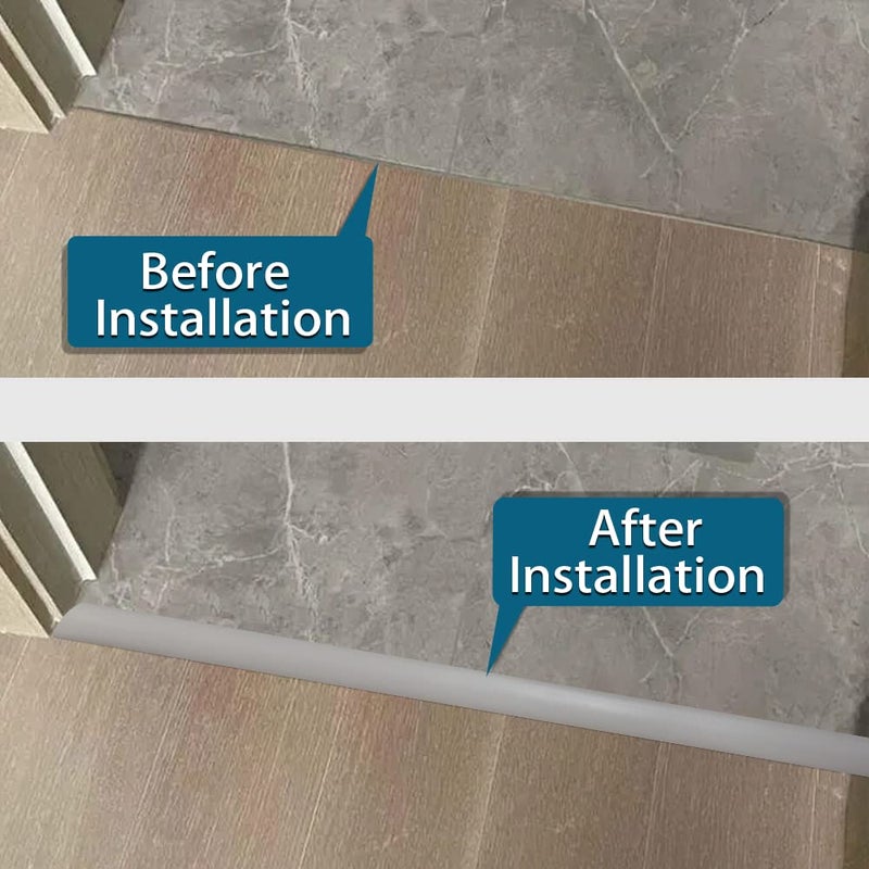 LSGCQ Floor Transition Strip 2"" Self Adhesive Flat Vinyl Flooring Transitions Strip with Strong Backing (5cm, 20FT, Grey) - Image 3